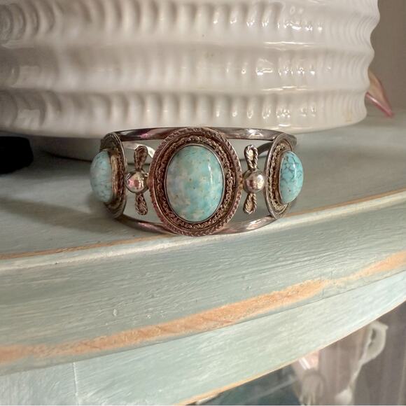 Hencho Mexico 925 Sterling Silver Cuff Bracelet - Picture 1 of 14
